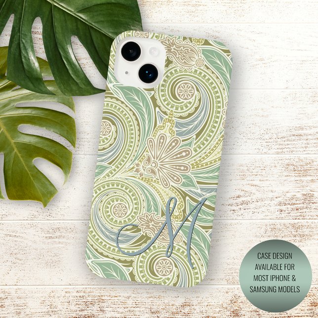 Custom Pasta Green Yellow Blue Pink Paisley Art iPhone Hülle (Von Creator hochgeladen)