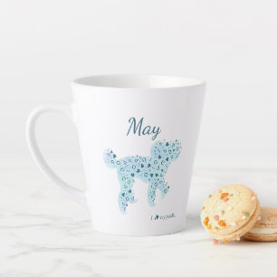 Custom Pastel Blue Poodle Silhouette Tasse