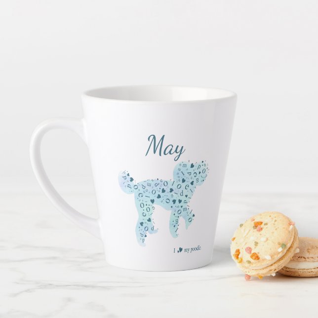 Custom Pastel Blue Poodle Silhouette Tasse (Beispiel)