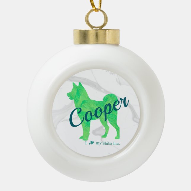 Custom Pastel Blue Shiba Inu Silhouette  Ornament (Vorderseite)