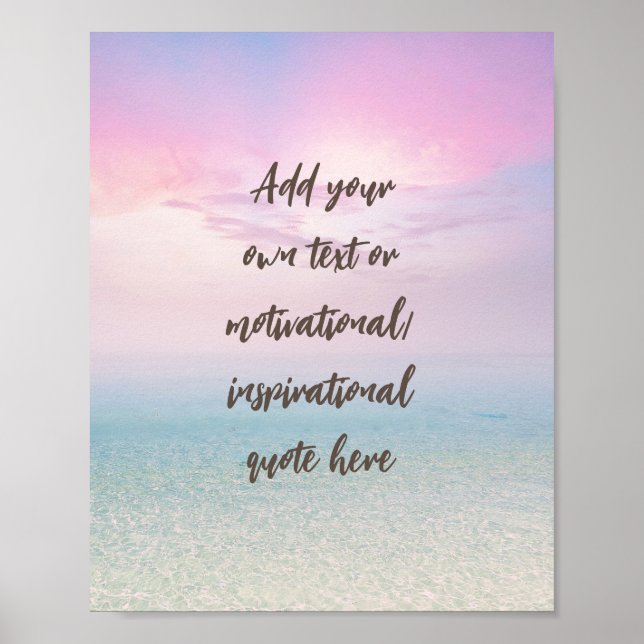 CUSTOM Pastel Dream Beach Motivierend Zitat Poster (Vorne)