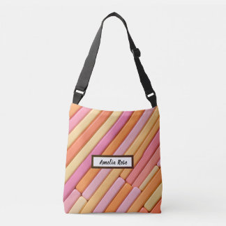 Custom Pastel Geometric Crossbody Tote Bag Tragetaschen Mit Langen Trägern