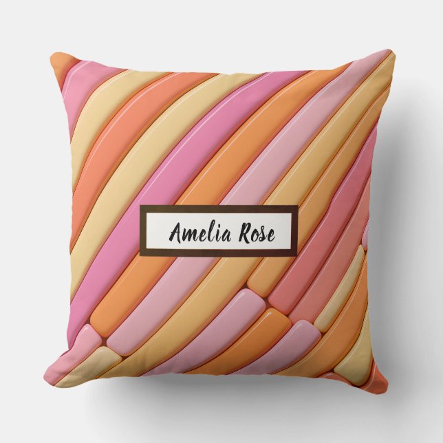 Custom Pastel Geometric Throw Pillow - Abstrakt Kissen (Vorderseite)