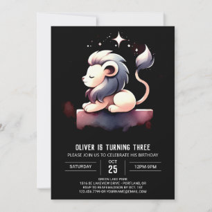 Custom Pastel Lion Birthday Einladung