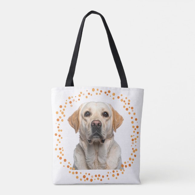 Custom pastel orange Labrador Retriever tote bag (Rückseite)