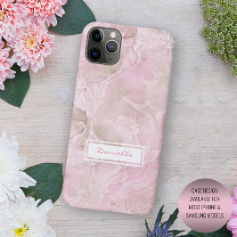 Custom Pastel Pink Gray Agate Marble Art Muster Case-Mate iPhone Hülle