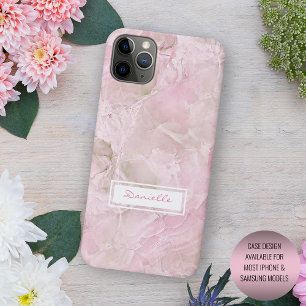 Custom Pastel Pink Gray Agate Marble Art Pattern Case-Mate iPhone Hülle