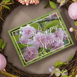 Custom Pastel Pink Happy Spring Stilvoll floral Feiertagskarte