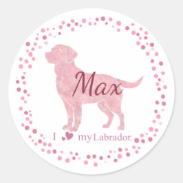 Custom Pastel Pink Labrador Retriever Sticker Gift