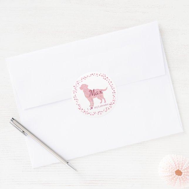 Custom Pastel Pink Labrador Retriever Sticker Gift (Umschlag)