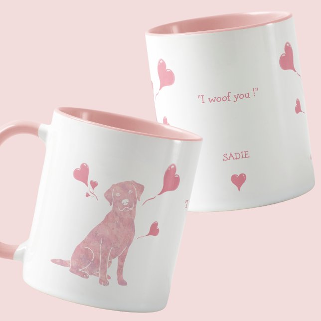 Custom Pastel Pink Labrador Retriever Valentine Tasse (Von Creator hochgeladen)