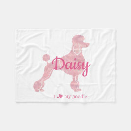 Custom Pastel Pink Poodle Silhouette Blanket Fleecedecke