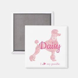 Custom Pastel Pink Poodle Silhouette  Magnet