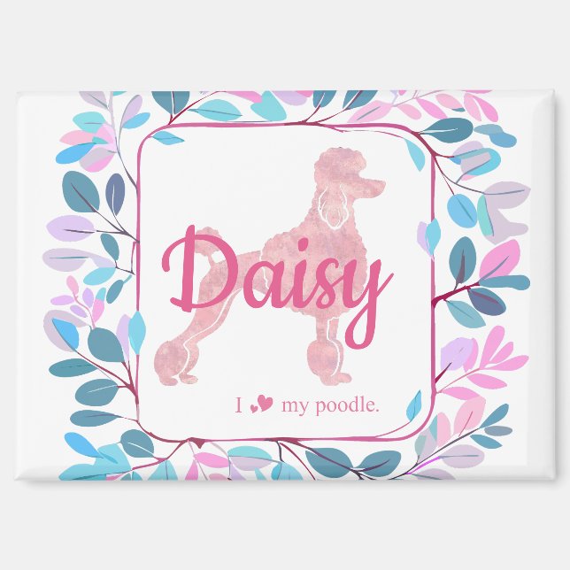 Custom Pastel Pink Poodle Silhouette  Magnet (Vorderseite)