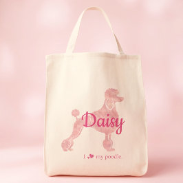 Custom Pastel Pink Poodle Silhouette tote bag Tragetasche
