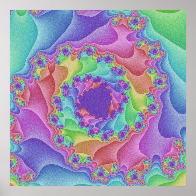 Custom Pastel Rainbow Spiral Poster (Vorne)