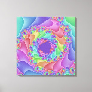 Custom Pastel Rainbow Spirale Leinwand Art