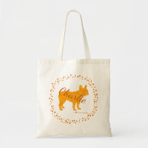 Custom Pastell Orange French Bulldog Silhouette Ba Tragetasche