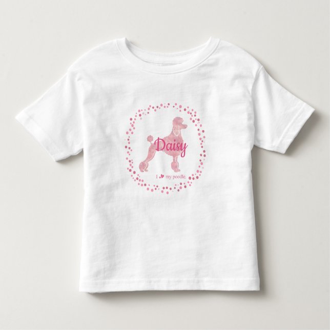 Custom Pastell Pink Poodle Silhouette T - Shirt (Vorderseite)