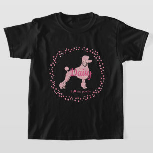 Custom Pastell Pink Poodle Silhouette T - Shirt