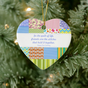 Custom Patchwork Quilters Keramik Ornament
