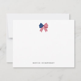 Custom Patriotic Bow Note Card Mitteilungskarte