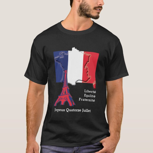 Custom Patriotic French BASTILLE DAY T-Shirt (Vorderseite)