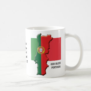 Custom Patriotic GOD BLESS PORTUGAL Kaffeetasse