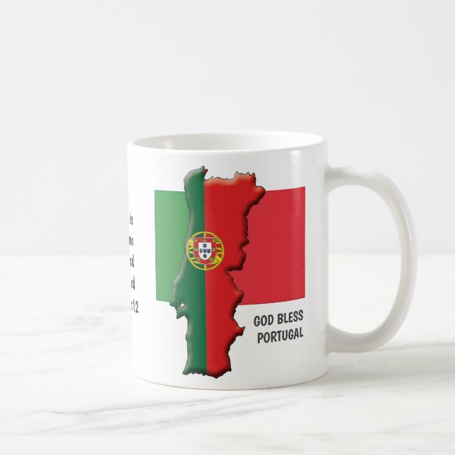 Custom Patriotic GOD BLESS PORTUGAL Kaffeetasse (Rechts)