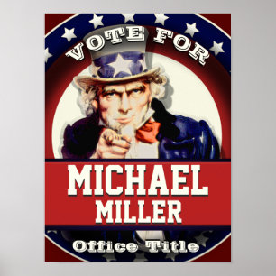 Custom Patriotic Onkel Sam Poster
