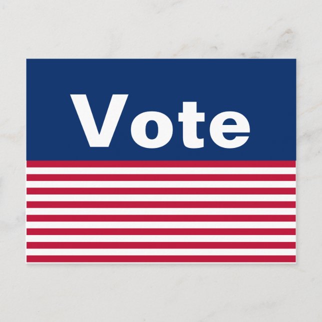 Custom Patriotic Red White and Blue Vote Postcard Postkarte (Vorderseite)