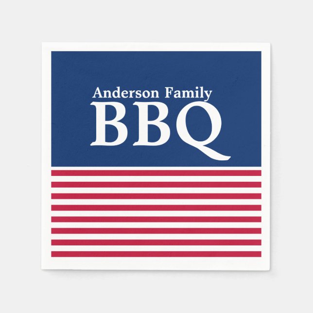 Custom Patriotic Red, White und Blue Serviette (Vorderseite)