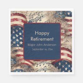Custom Patriotic Retirement Party Serviette