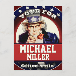 Custom Patriotic Uncle Sam Postkarte