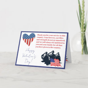 Custom Patriotic Valentinstag Militär Soldat Feiertagskarte