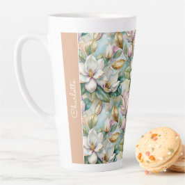 Custom Pattern Elegant Magnolia Flowers Milchtasse