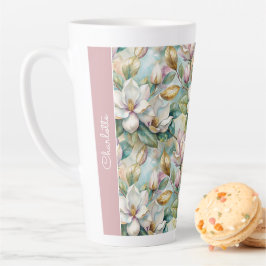 Custom Pattern Elegant Magnolia Flowers Milchtasse