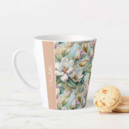 Custom Pattern Elegant Magnolia Flowers Milchtasse