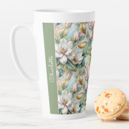 Custom Pattern Elegant Magnolia Flowers Milchtasse