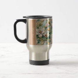 Custom Pattern Elegant Magnolia Flowers Reisebecher