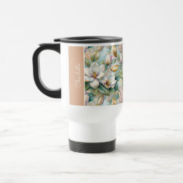 Custom Pattern Elegant Magnolia Flowers Reisebecher