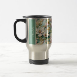 Custom Pattern Elegant Magnolia Flowers Reisebecher