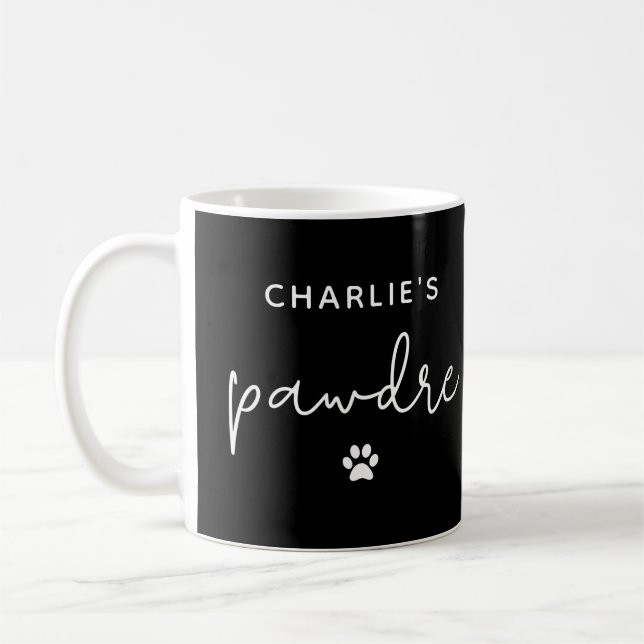 Custom Pawdre Typografy Dog Vater New Dog Eigentüm Kaffeetasse (Links)
