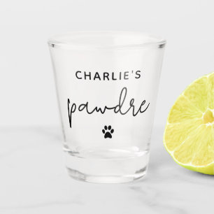 Custom Pawdre Typografy Dog Vater New Dog Eigentüm Schnapsglas