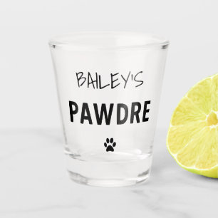 Custom Pawdre Typografy Dog Vater New Dog Eigentüm Schnapsglas
