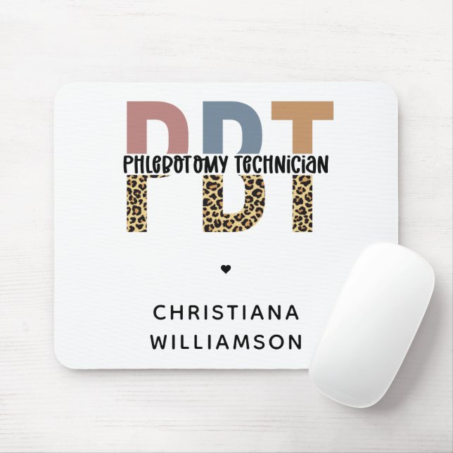 Custom PBT Phlebotomie Techniker Leopard Print Mousepad (Mit Mouse)