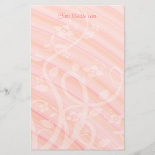 Custom Peach Pink Spirals Blütenfarbe Briefpapier