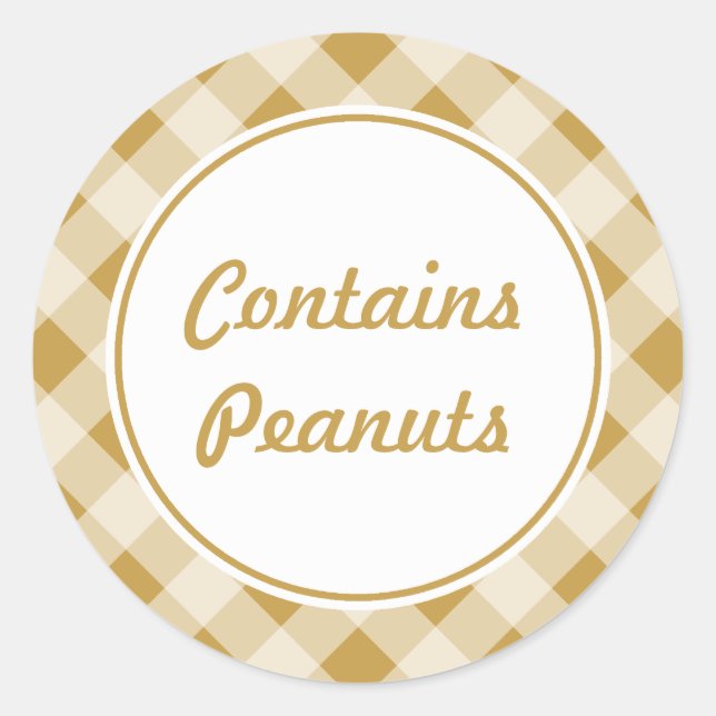 Custom Peanut Butter Gingham Stickers (Vorderseite)