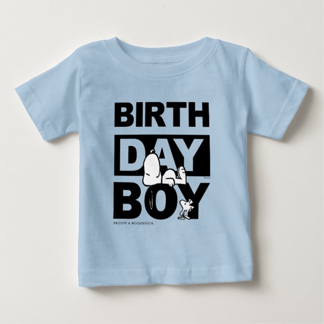 Custom Peanuts | Snoopy Birthday Boy Baby T-shirt (Vorderseite)
