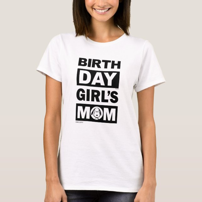 Custom Peanuts | Snoopy Birthday Girl's Mama T-Shirt (Vorderseite)